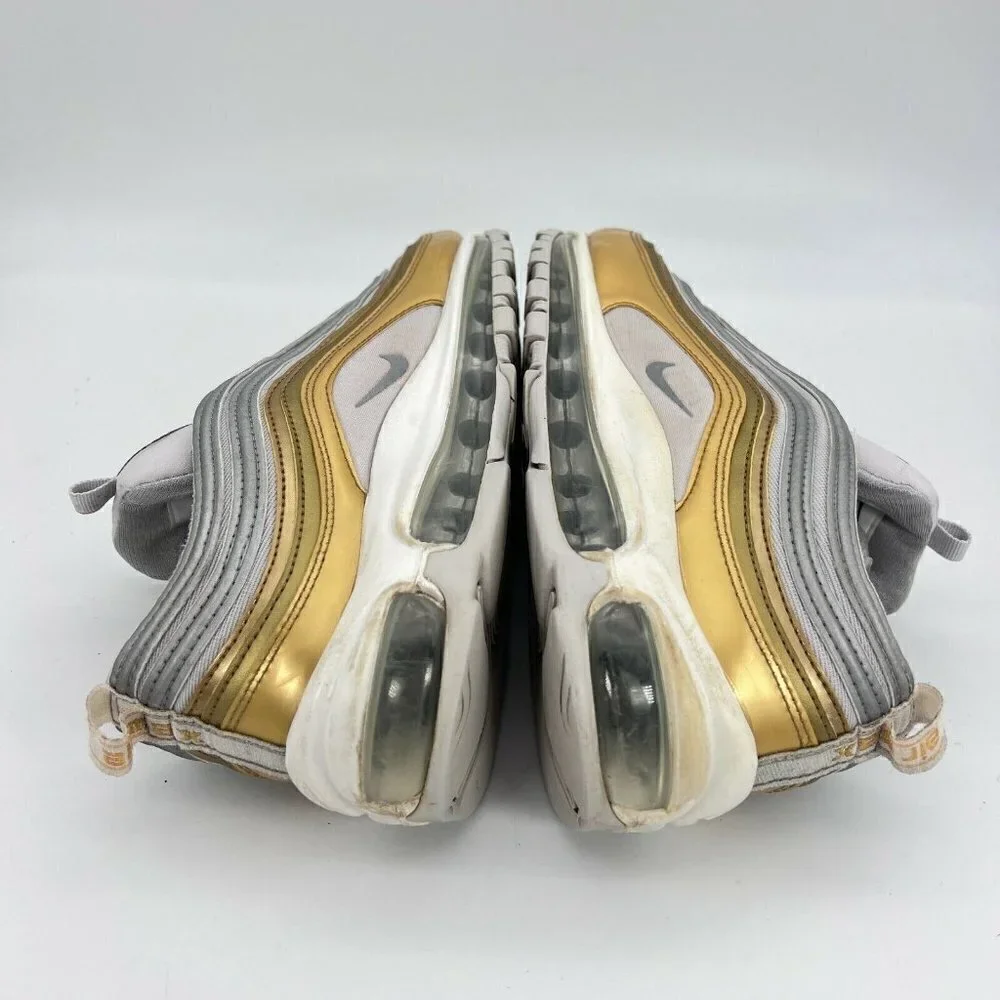 Nike Air Max 97 SE White Metallic Gold Women Running Shoes AQ4137-001 Size 8